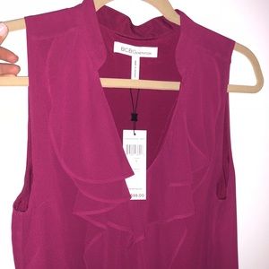 BCBG Wine red chiffon dress NWT